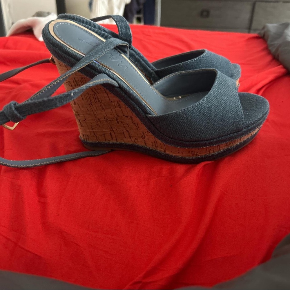 Stylish Denim Wedge Sandals